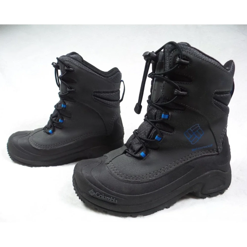 Columbia Boots Boys Size 6 Gray Bugaboot Plus III Omni-Heat 200g Waterproof